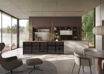 Elegante Küche, kaschmirfarben