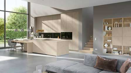 Warme Küche in Betonoptik