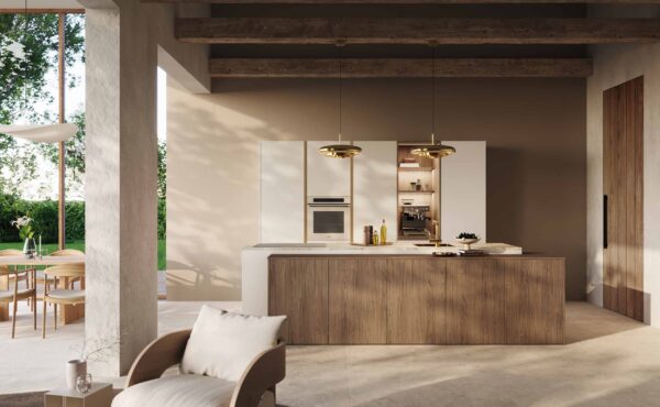 Kaschmirfarbene Küche