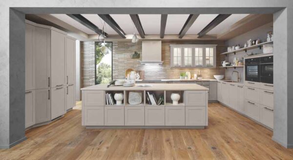 Sandfarbene Landhausküche